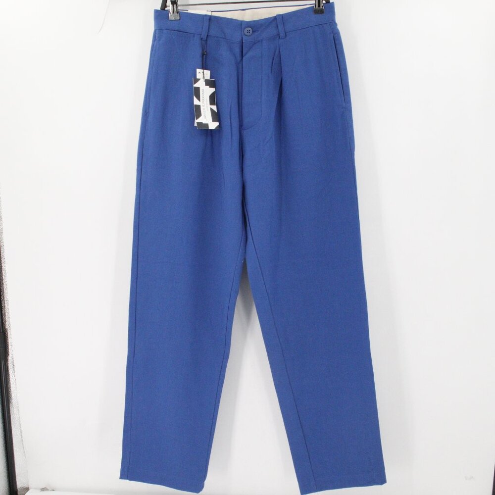 NWT Zara Pants Mens 30 L32 Javier S Medina Cotton Pleated Straight Leg High Rise